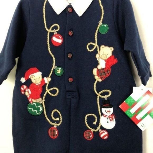 FIRST IMPRESSIONS deadstock nwt vintage My First Christmas onesie 12 month size - Picture 3 of 9